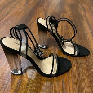 Black ankle strap heels